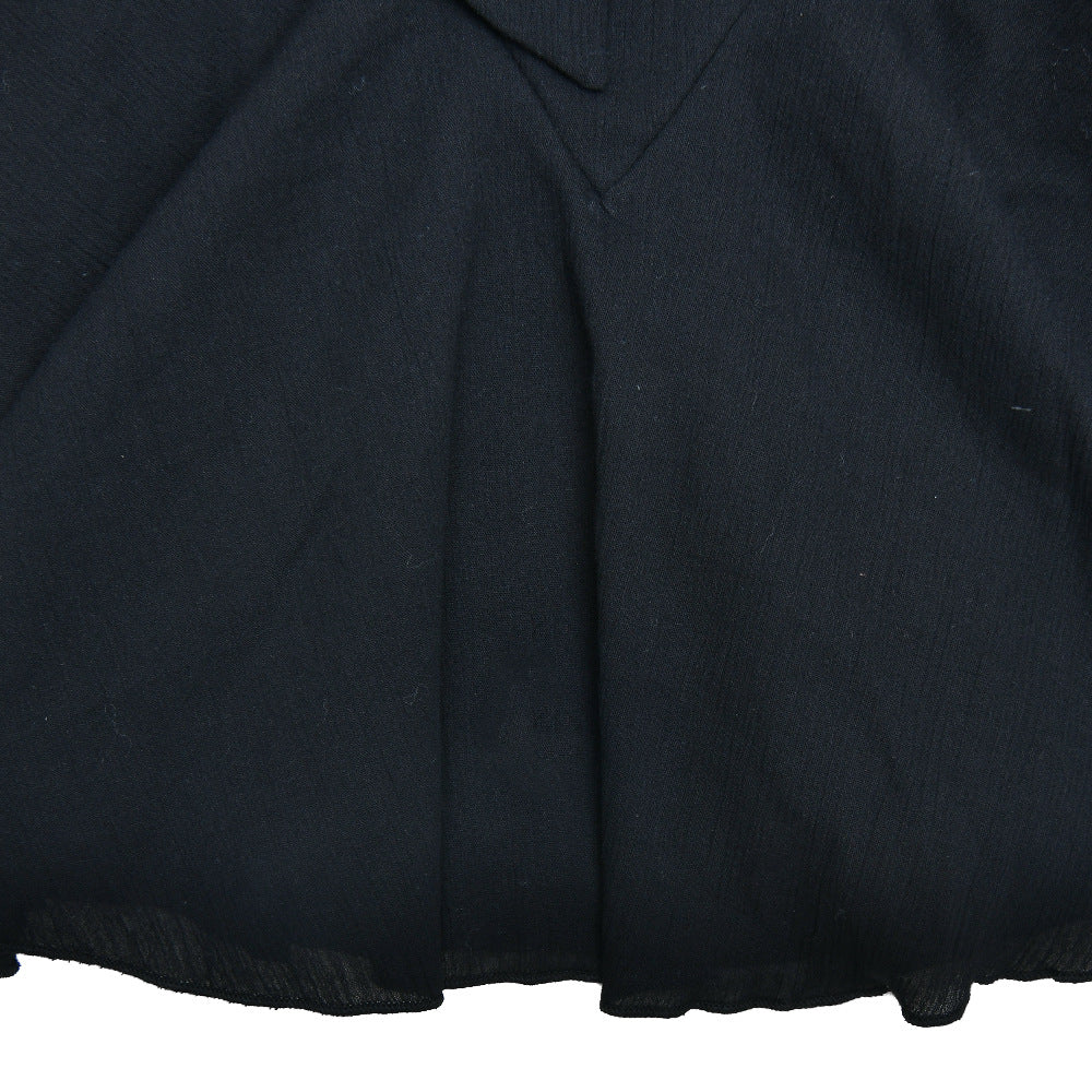Off Shoulder Bow Front Sheer Bell Cuff Corset Pointed Hem Skater Mini Dress