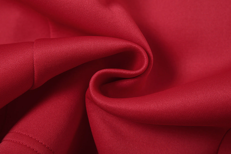 Long Sleeve Bow Pocket Structured A-Line Mini Dress
