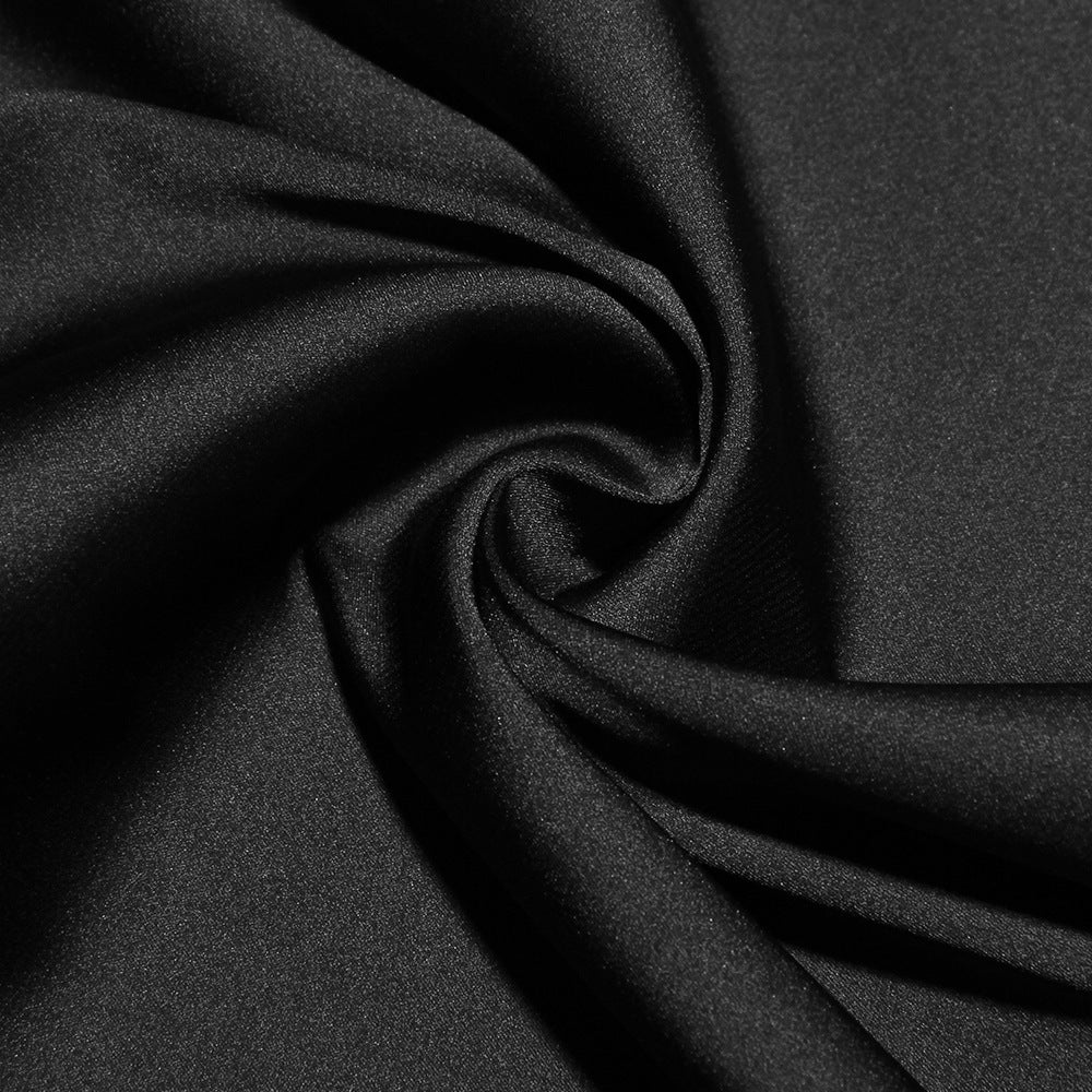 Strapless Ruched Asymmetric Hem Satin Mini Dress
