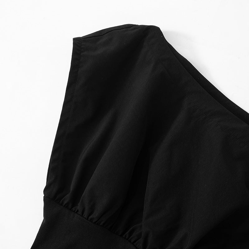 Boat Neck Cap Sleeve Fit and Flare Pleated Skater Mini Dress