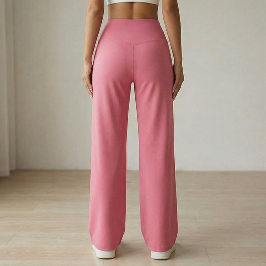Women's Wide Leg Yoga Pants with Crossover Waist