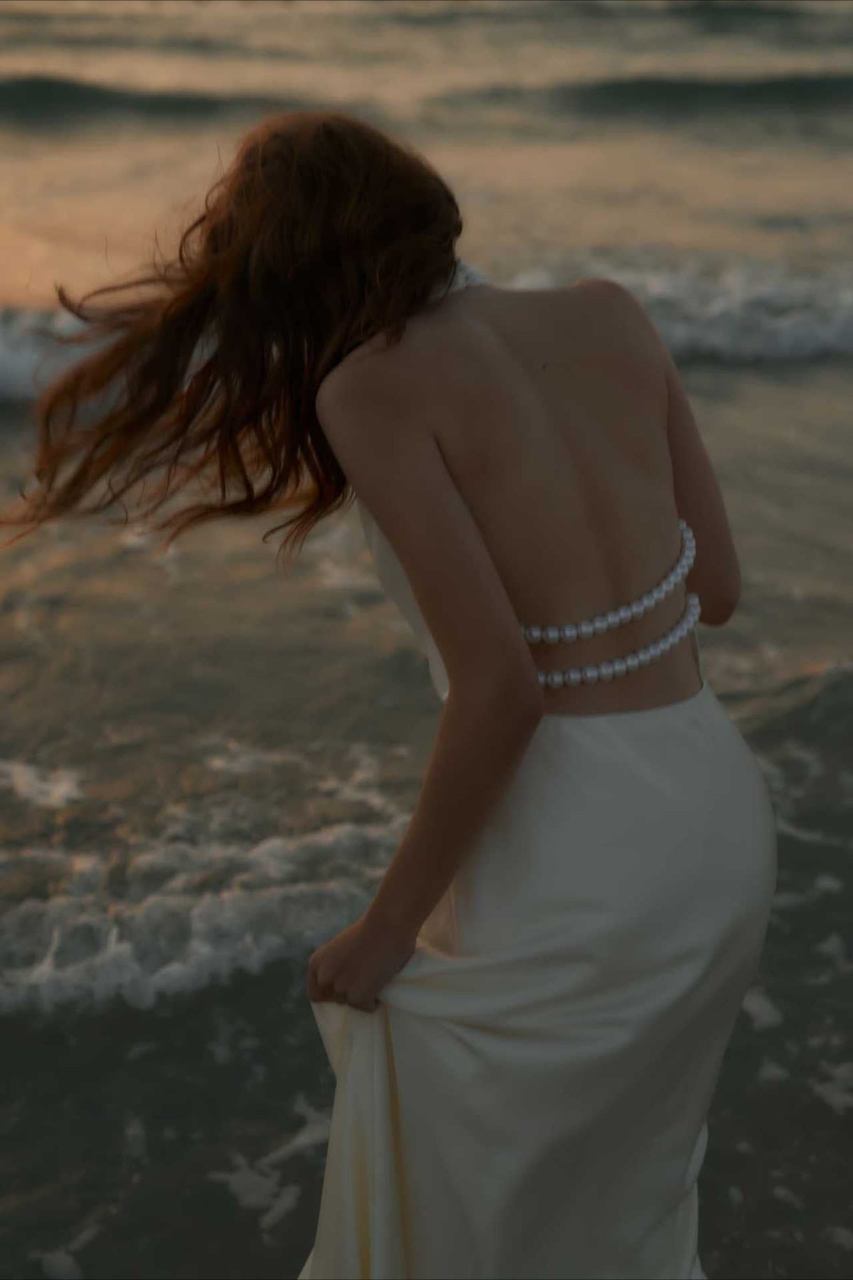 Satin V-Neck Halter Backless Maxi Dress