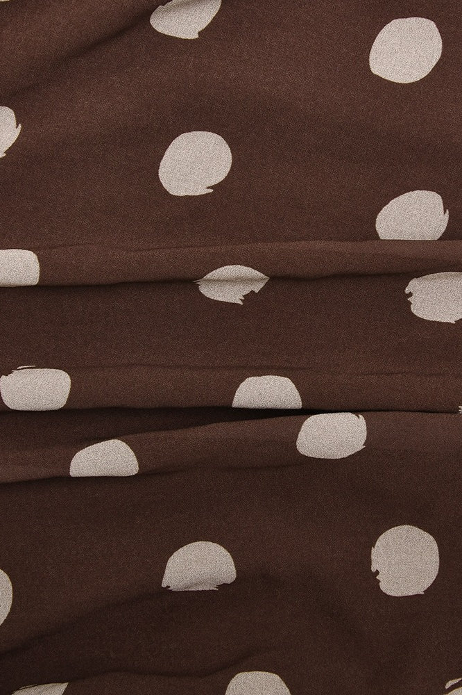 Mock Neck Sleeveless Polka Dot Gathered Bodycon Mini Dress
