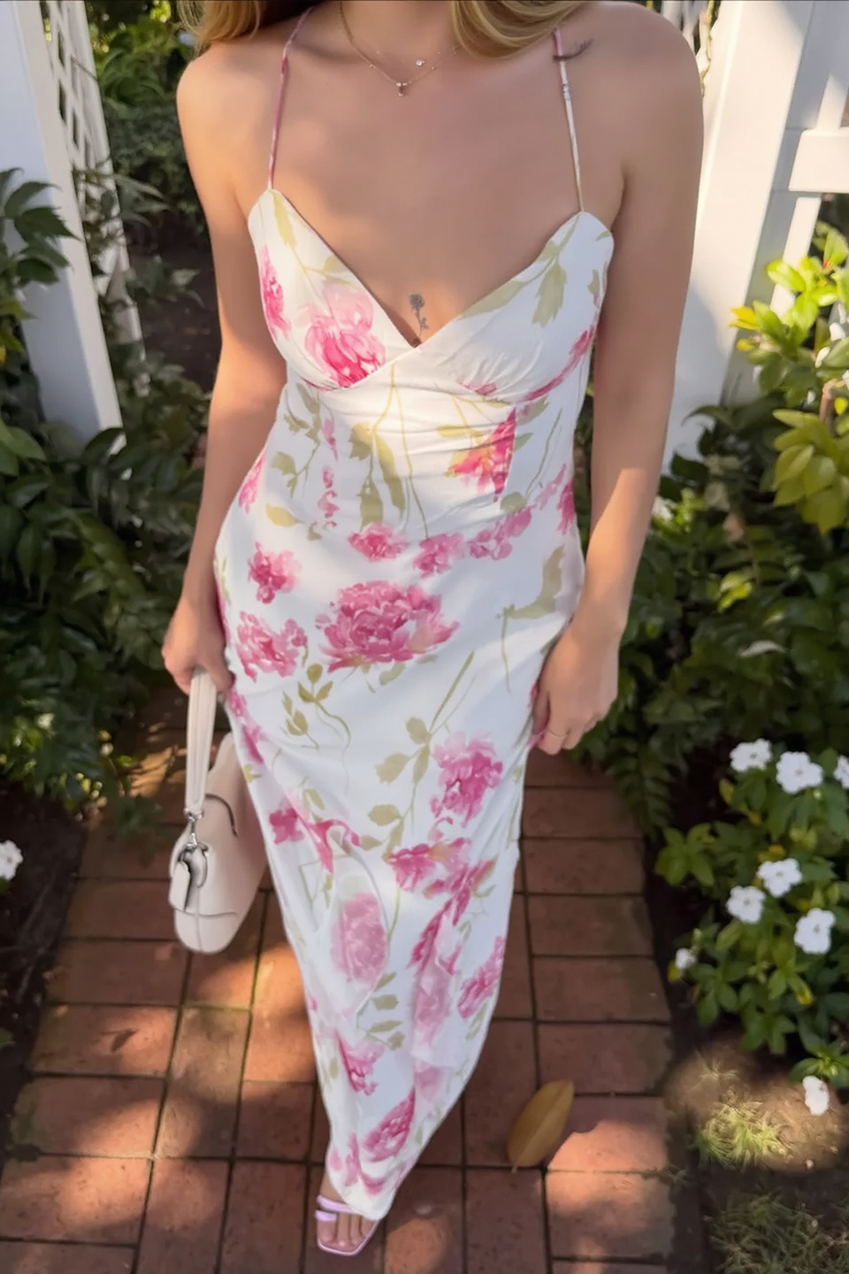 Sweetheart Neckline Floral Print Spaghetti Strap Bustier Maxi Dress