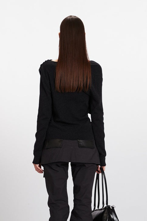 Cowl Neck Chic Fitted Knit Top