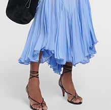Spaghetti Strap Pleated Chevron Hem Midi Dress With Scarf