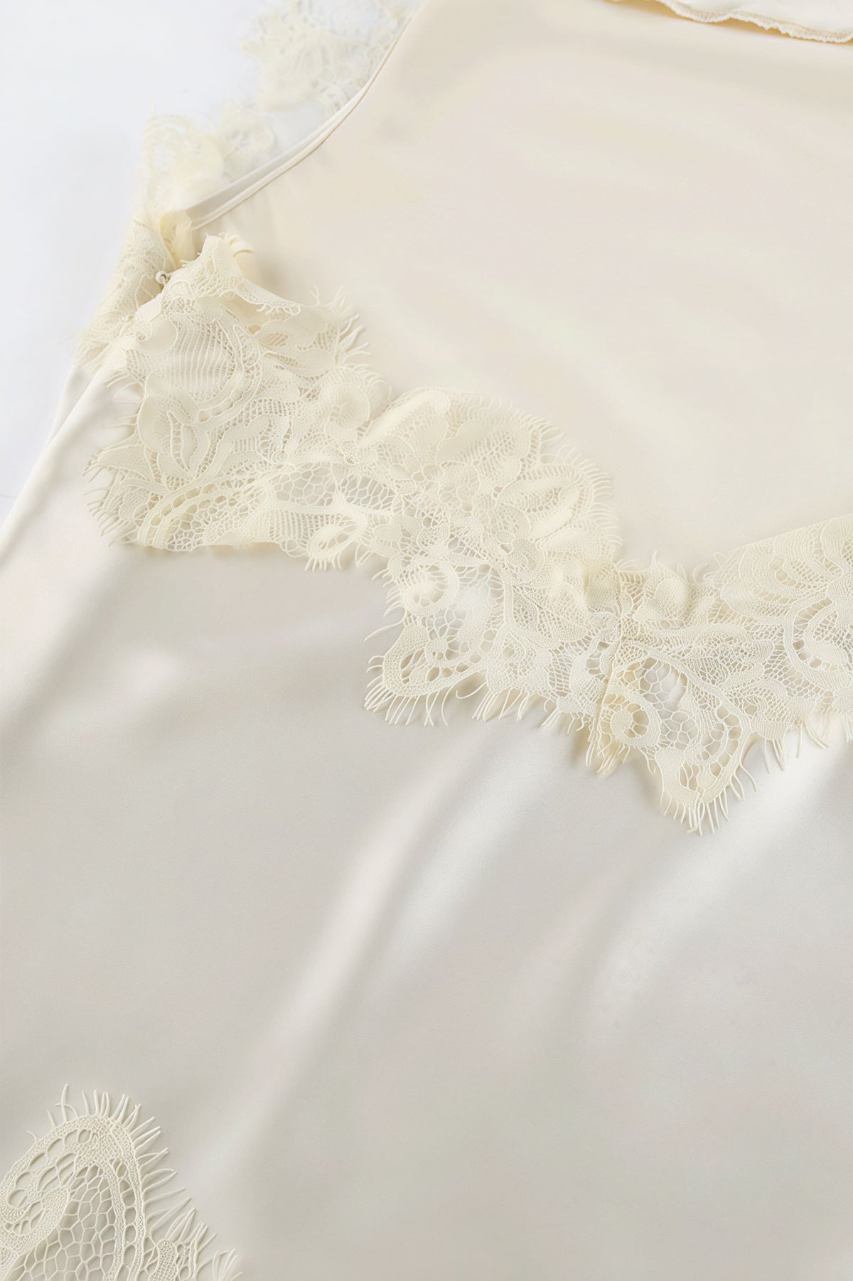 Lace Trim Cowl Neck Halter Satin Cami Top and Mini Skirt Set