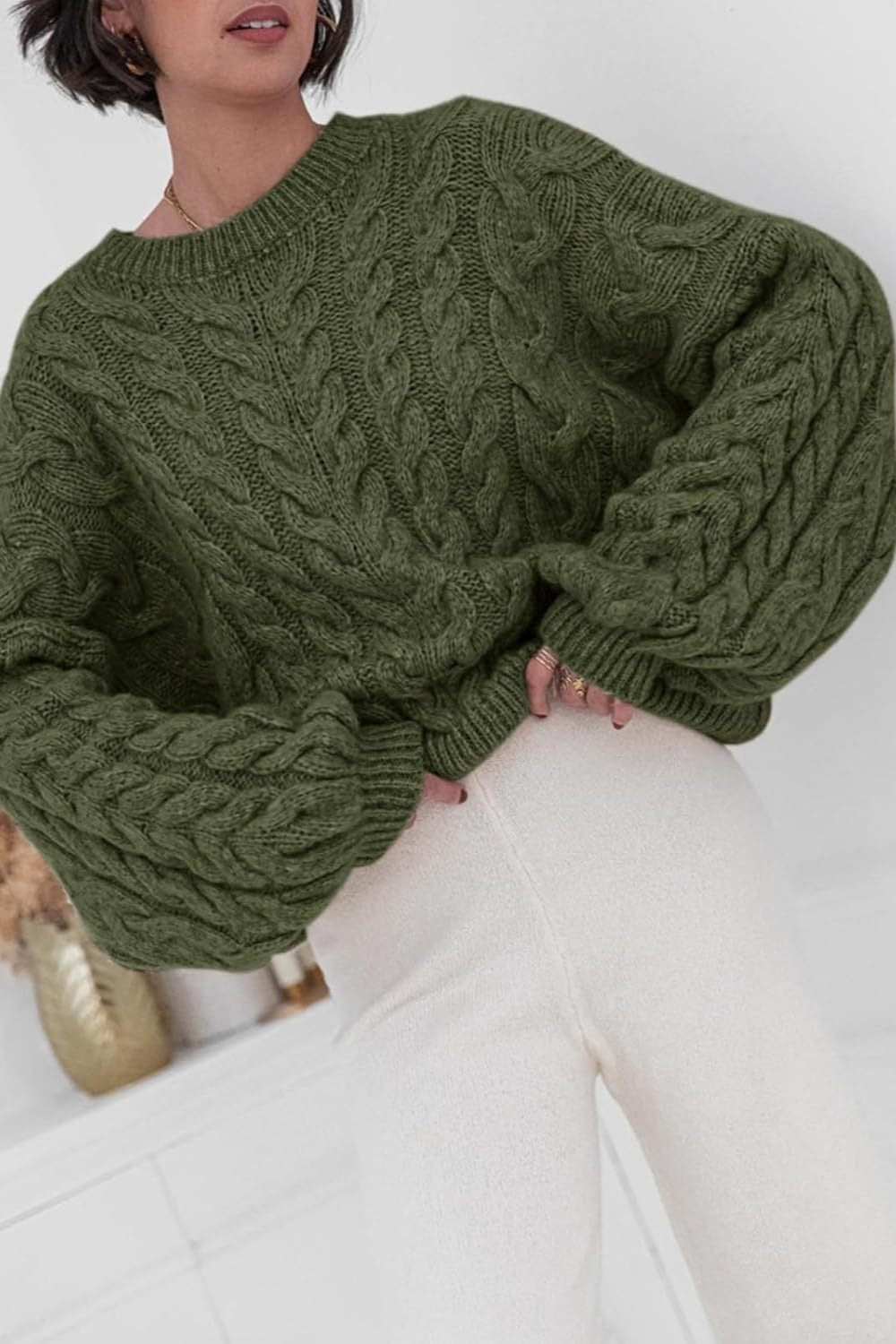 Vintage Chunky Knit Cable Sweater