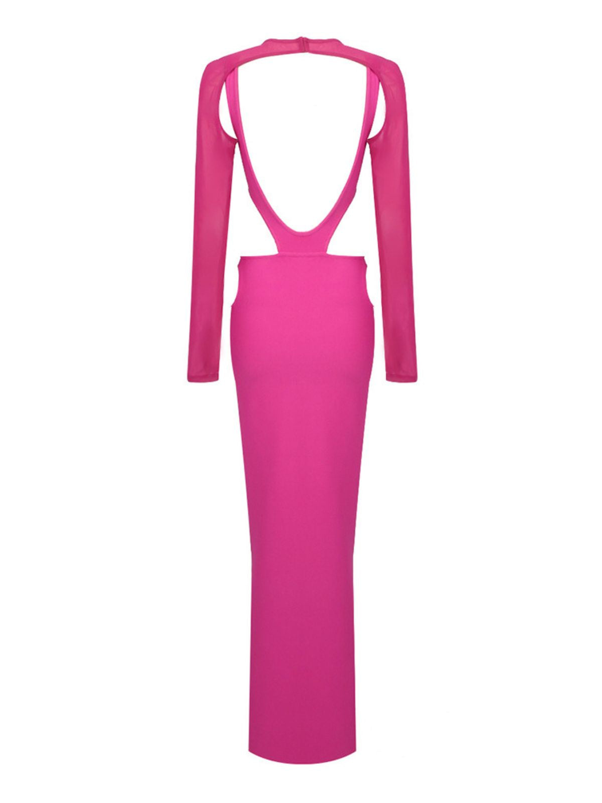 Scoop Neck Tank Cutout Torso Mesh Bolero Long Sleeve Mermaid Maxi Dress