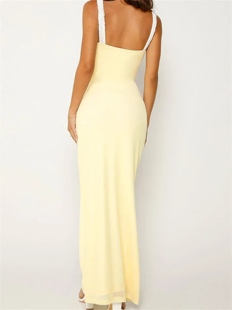 Women Sleeveless V-neck Backless Floral Print Patchwork Summer Cocktail Party Female Vestidos
