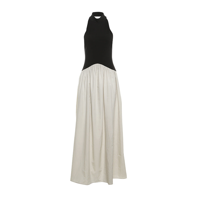 Mock Neck Sleeveless Crop Top Pleated Waist Maxi Skirt Set