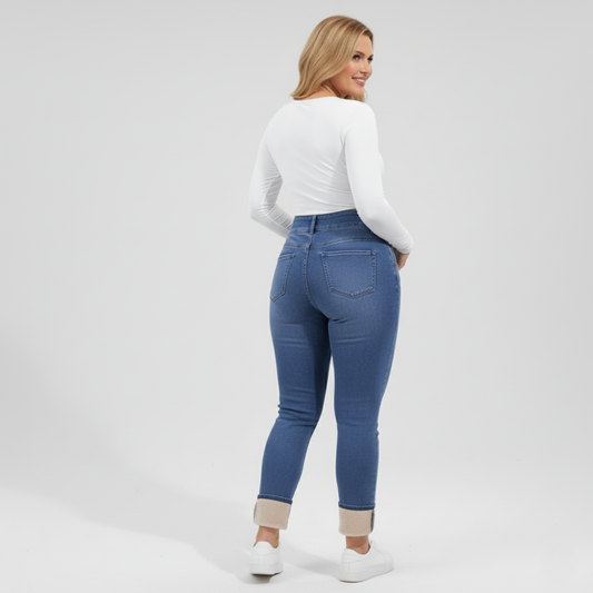 Women’s Fleece-Lined Winter Denim Jeans