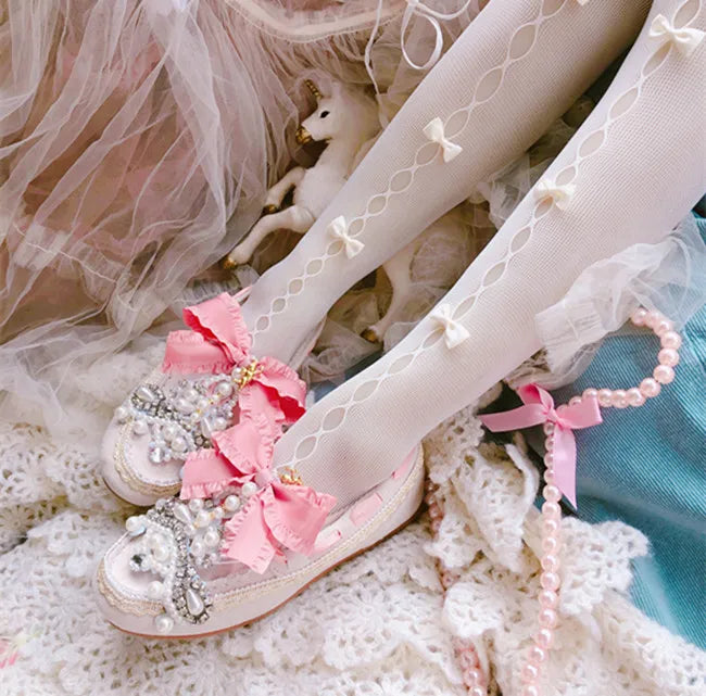 Hollow small butterfly net socks hole socks sweet retro style pantyhose elasticity was thin female Lolita socks japanese Sweet