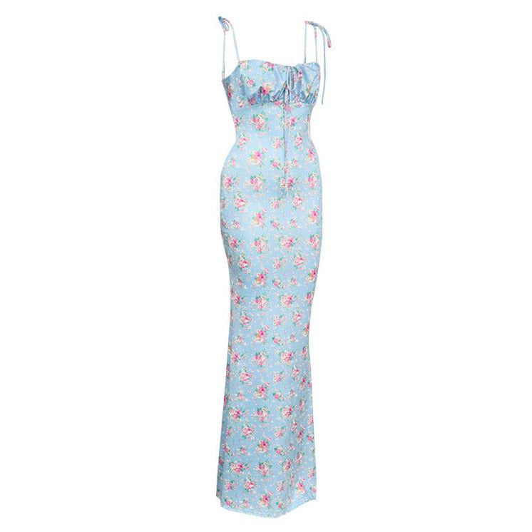 Sweetheart Floral Print Tiered Ruffle Maxi Dress