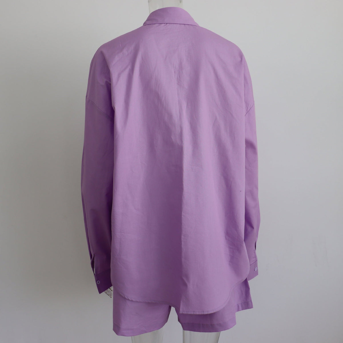 Long Sleeve Button Down Shirt & Drawstring Short Set