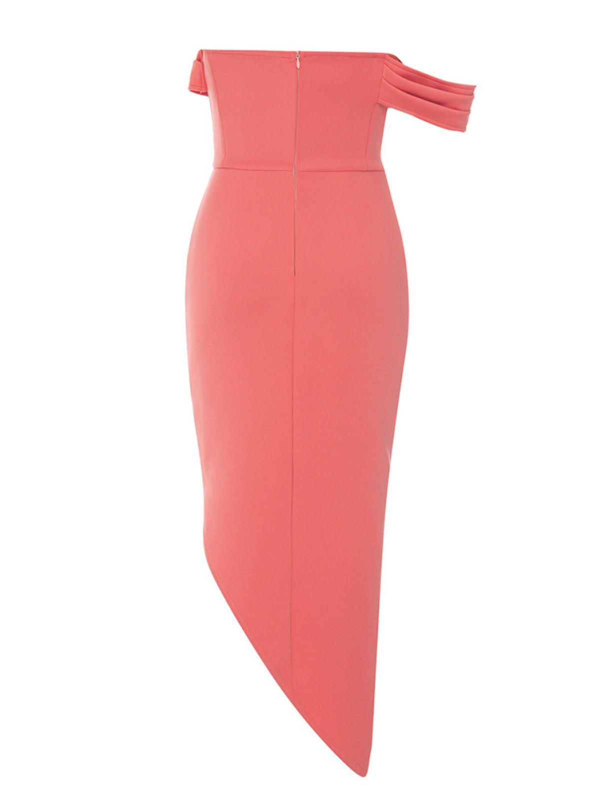 Strapless Corset Cowl Wrap Ruched Slit Midi Dress