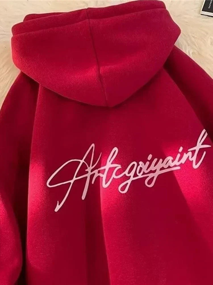 High Street Letter Print Oversized Hoodie