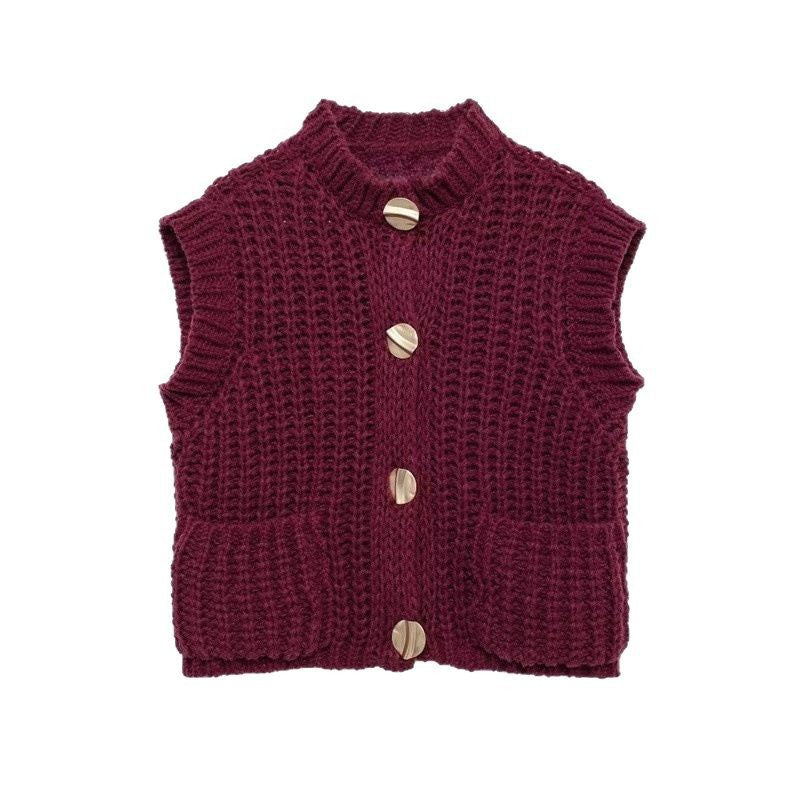 Maggie Button-Up Knit Vest