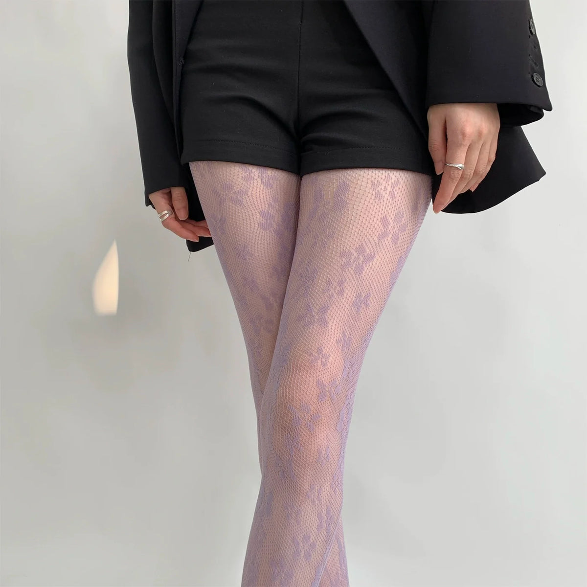 Kaleyah Sheer Lace Print Tights