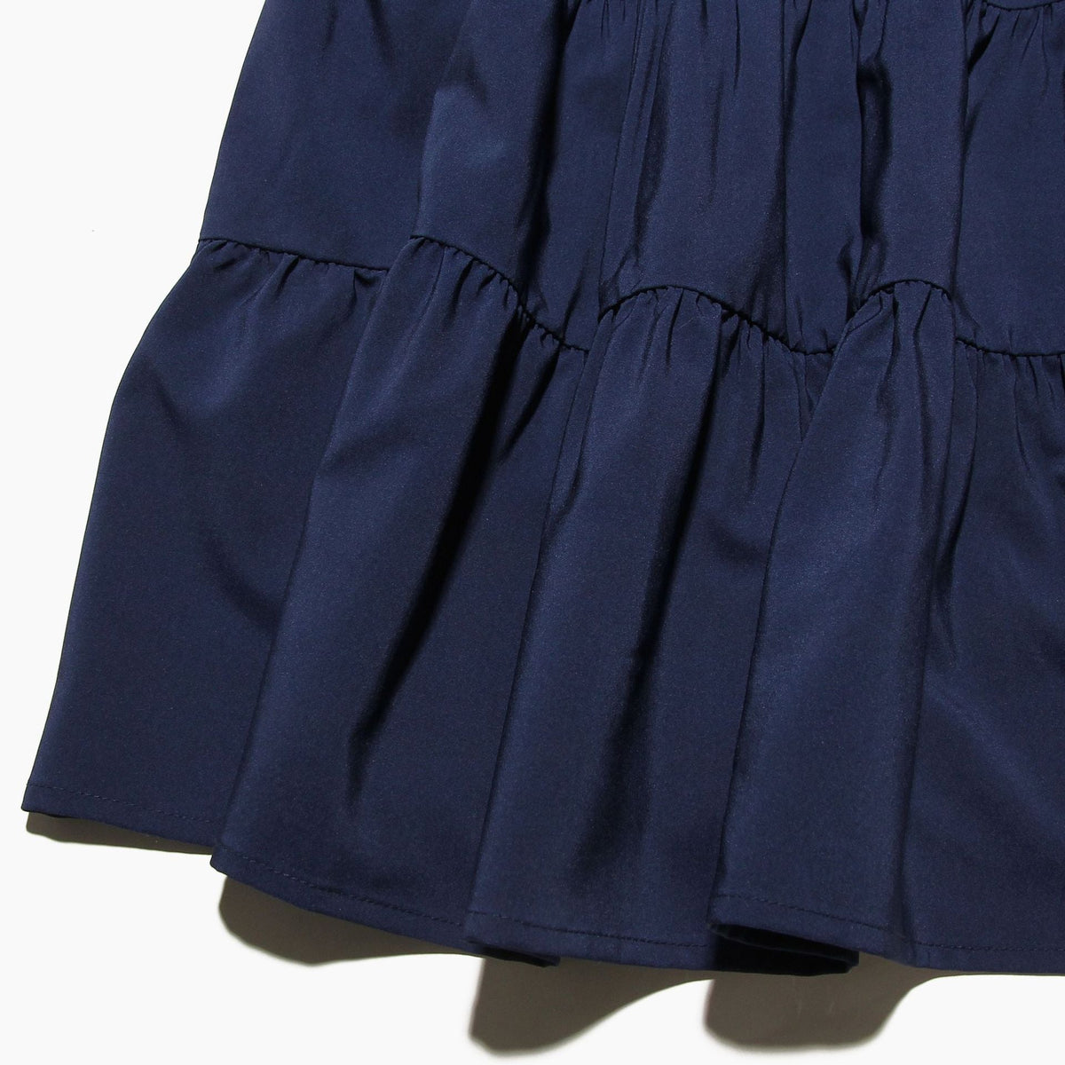 Deep V Ruffle Shoulder Shirred Waist Tiered Mini Dress