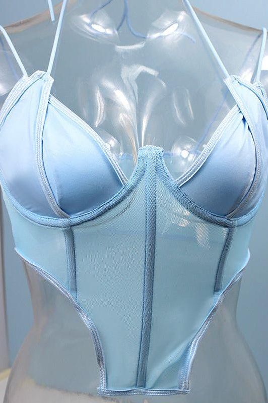 American Mesh Perspective Fishbone Corset top