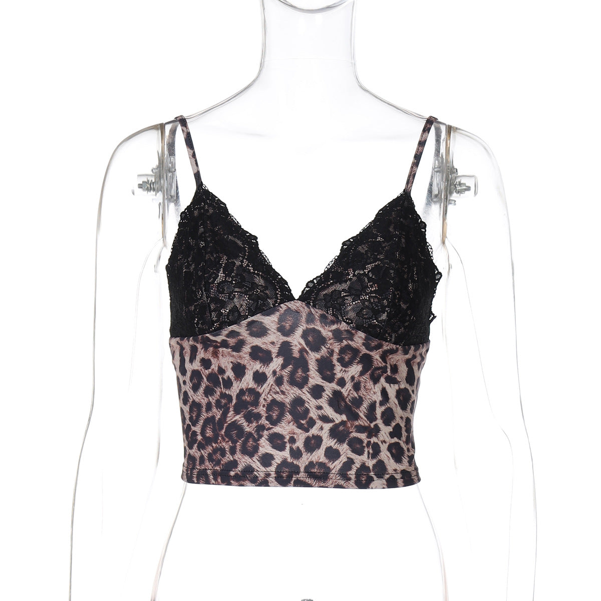 Alania Leopard Print V-Neck Crop Top