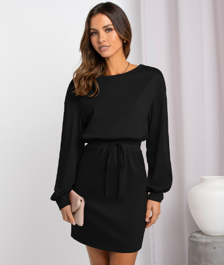Diagonal Shoulder Fashion Skirt with Round Neck (Set of 2)