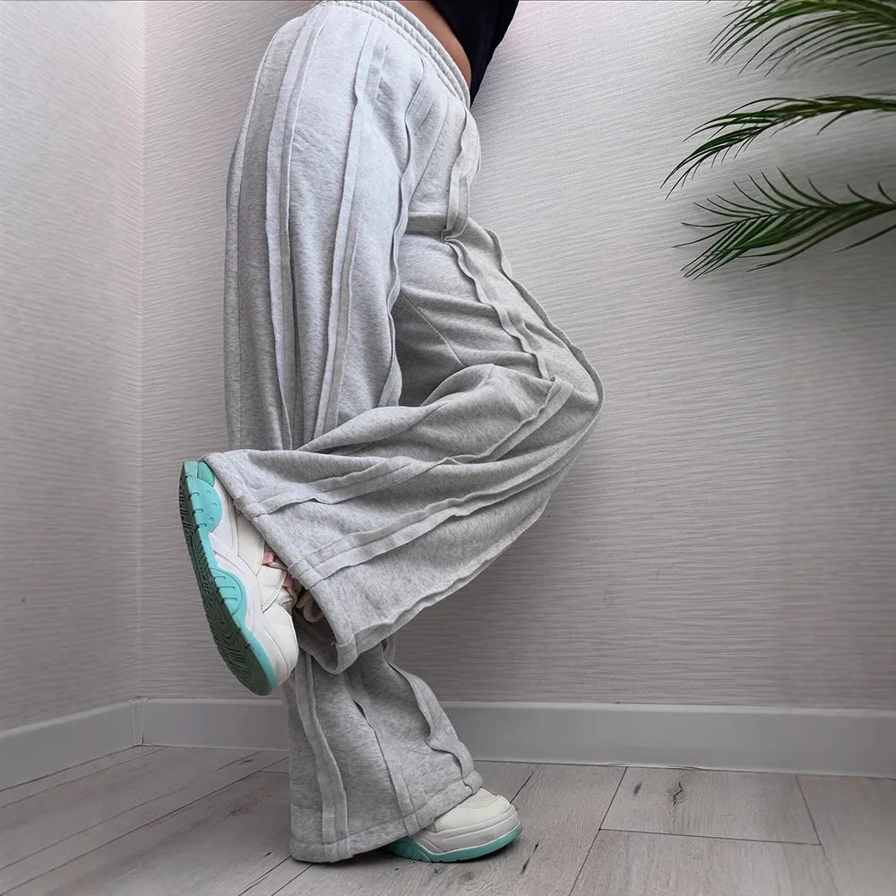 American affixed cloth leisure loose fall and winter sports bar a wind restoring ancient ways street hip-hop y2k female trousers