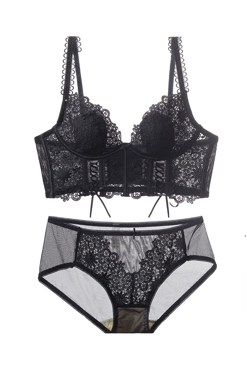 summer New Camisole Sexy Lace Brassiere Lingerie Sets Women bustier Bra Female Underwear Thin Bralette Y3760