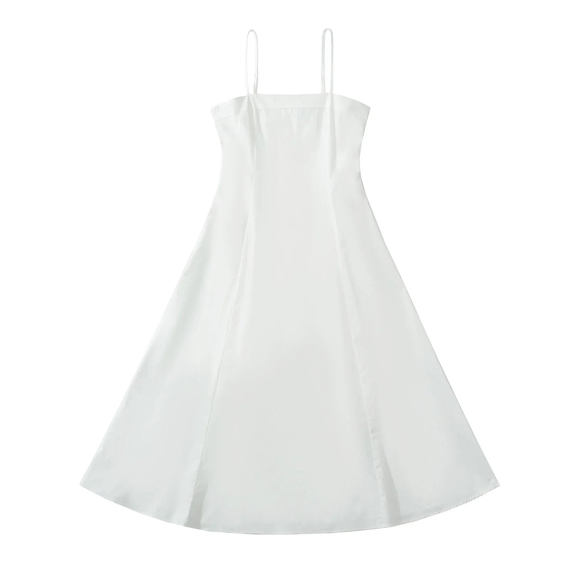 Sexy Solid color Slash Collar Corset Style Sling Dress Women Slim Waist A-Lined Swing Midi Long Dresses Summer Robe