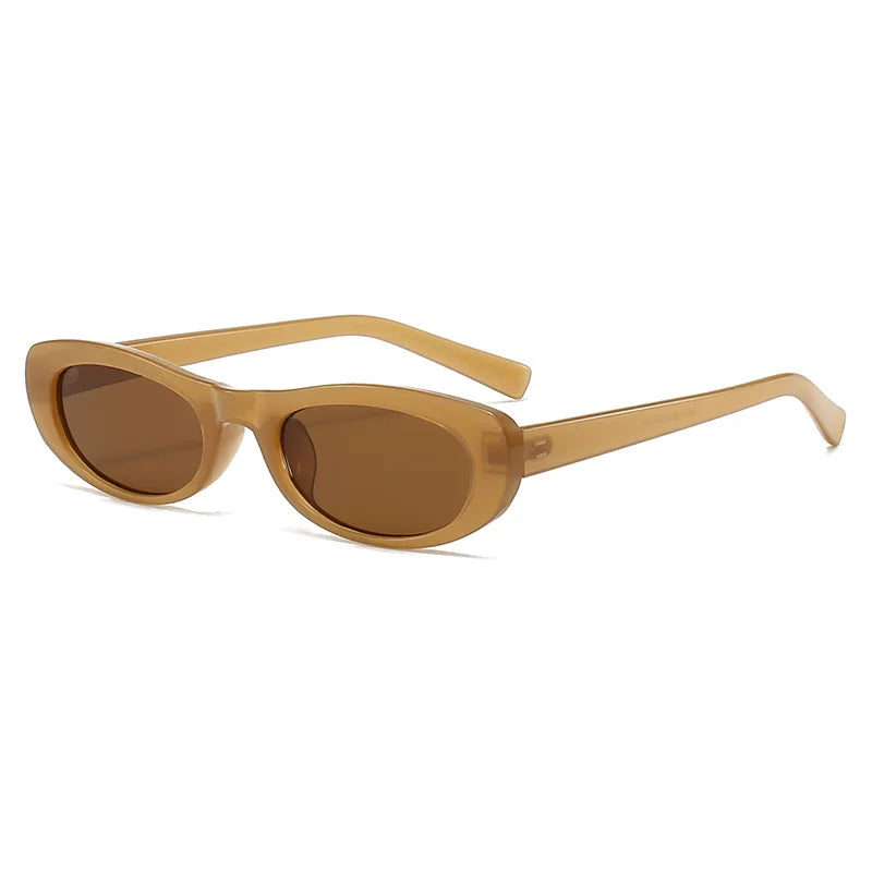 Fashion Cat Eye Sunglasses Women's Luxury Brand Small Oval Black Sun Glasses Women Goggle Trends Rectangle Eyewear UV