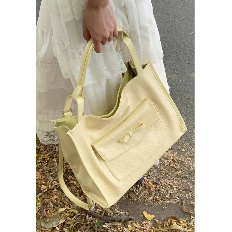 Korean Large Capacity Shoulder Bag Women's 2024 New Summer Fashion Commuter Handbag Versatile Casual Tote Bags