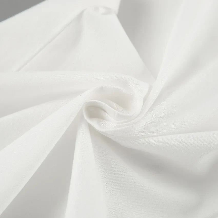 Spring Summer Fashion High Waist Wide Leg Pants Loose Pocket Cotton Linen Casual Pants Women's White Pants