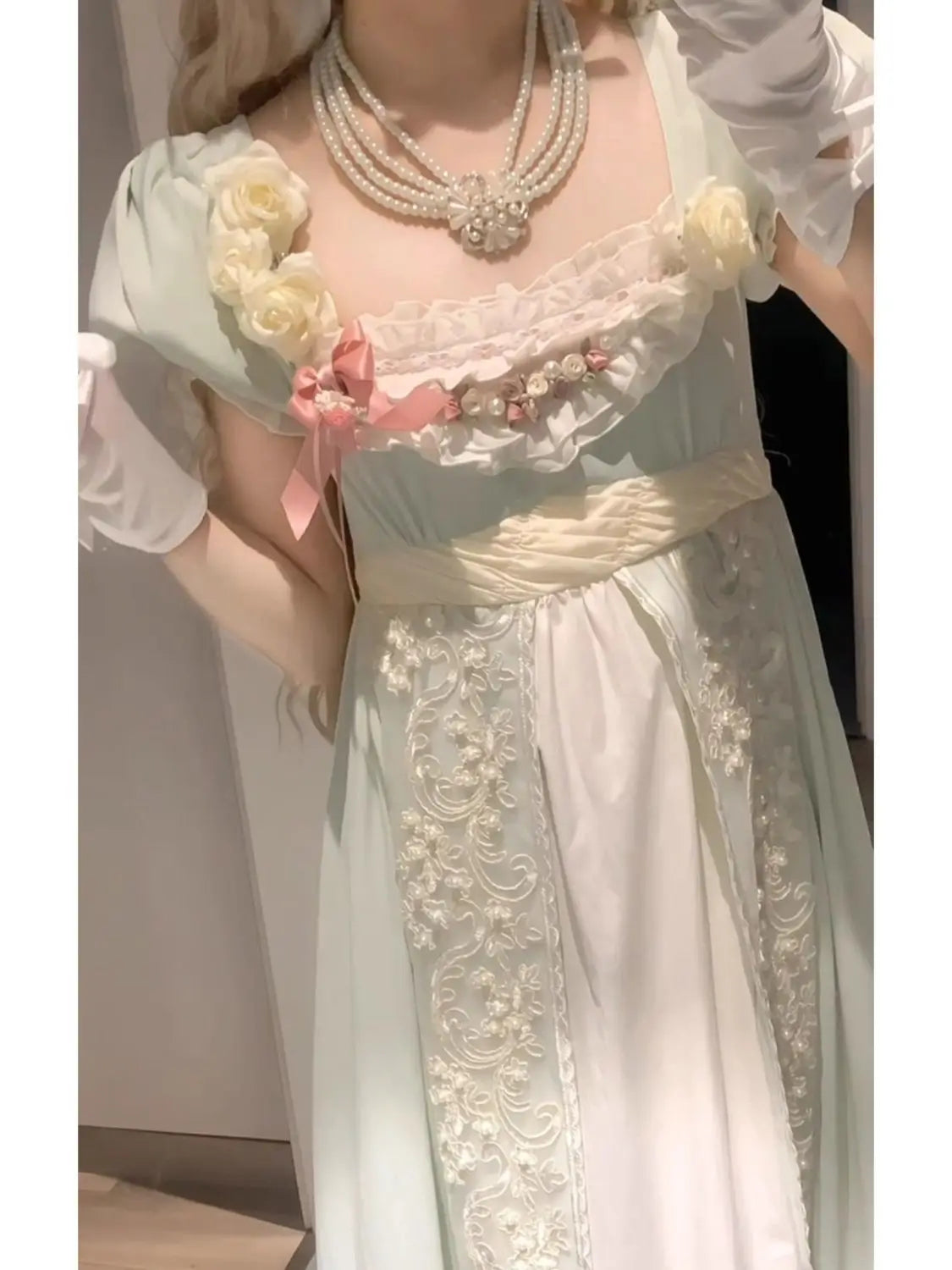 Green eco-style imperial lolita dress, Lolita princess dress