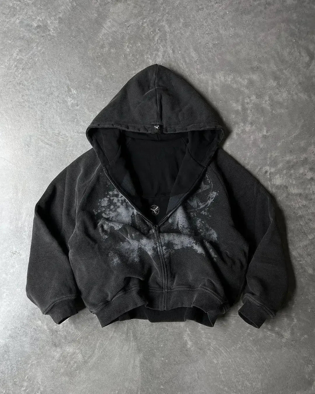 Spring 2025 New Korean Heart Shaped Ruffle Dot Printed Zipper Hoodie y2k Retro High end Design Loose Sweet Long Sleeve Jacket