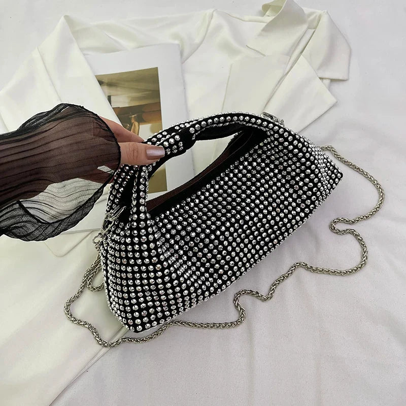 Silver Rivets Suede Hobos Tote Handbags and Purses Women Dumplings Shoulder Crossbody Bags New Trendy Messenger Travel Bag
