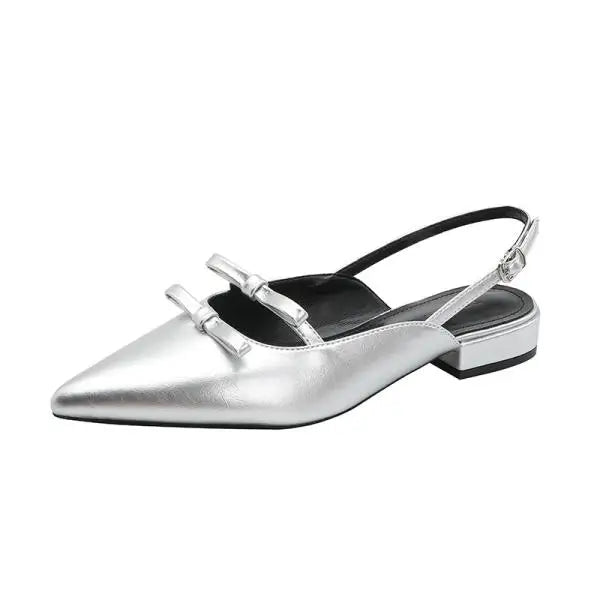 Shoes Ladies' Slippers Cover Toe Luxury Slides Slipers Women Butterfly-Knot Shallow Low Designer 2025 Pointed Flat Patent Leathe