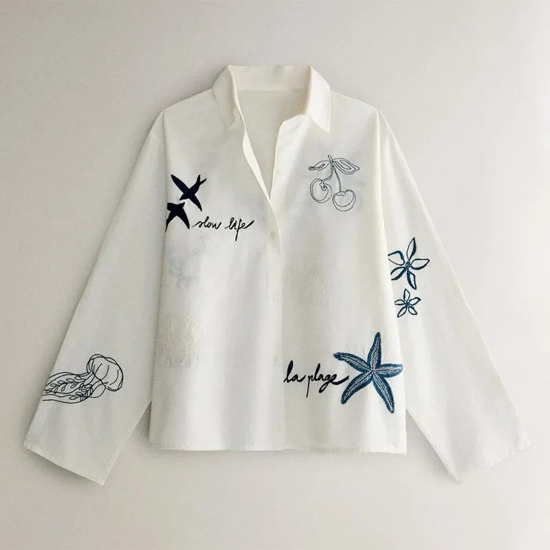 Cotton Linen Women's Trousers Set Long Sleeve Single Breasted Loose Shirt Wide Leg Pants Suits Summer Casual Lady Sets