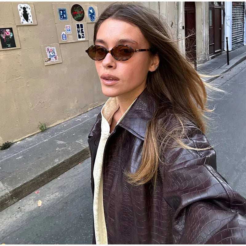 Retro Solid Color Lapel Women's Windbreaker Elegant Long Sleeved Single Breasted Pocket Coats Autumn High Street Lady Streetwear