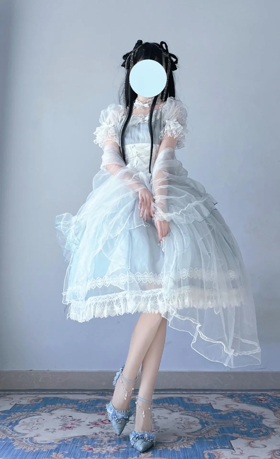 NEW Original Gorgeous Tea party Lolita OP short-sleeved dress Lolita Princess Dress Elegant Fairy maiden lace dress