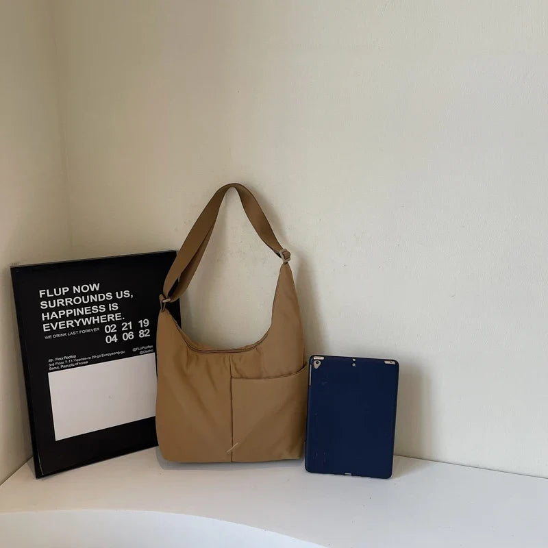 Vintage Simple Solid Shoulder Bags Casual All Match Travel Women's Handbags Trendy Streetwear Grunge Underarm Bag Y2k Aesthetic