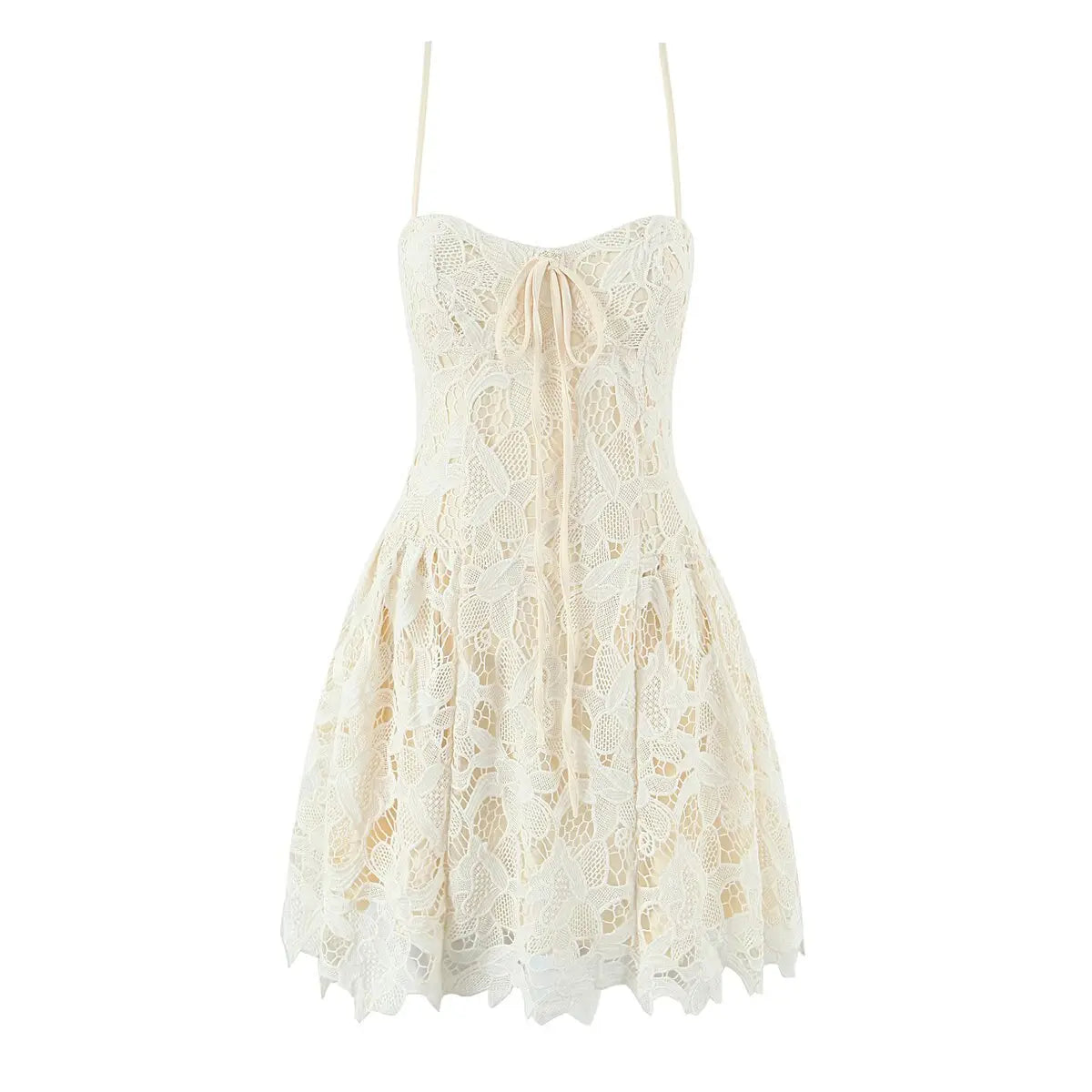 Black Beige Lace Sling Mini Dress Women Summer Club Party Sexy Robe