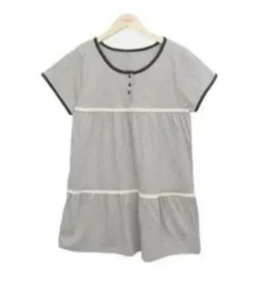 Japanese Summer Retro Lace Splicing Color Versatile Round Neck Short Sleeve Tee