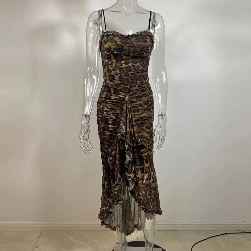 New Summer Sexy Garden Party Solid Women's Dress Elegant Chest Wrap Mesh Patchwork Long Dress Casual Suspender Beach Dress Mujer