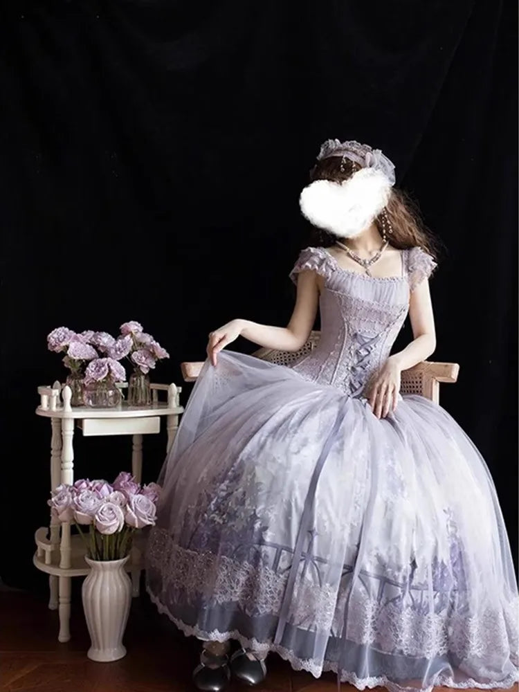 A gorgeous and cute birthday coming-of-age gift daily elegant dress with purple petals