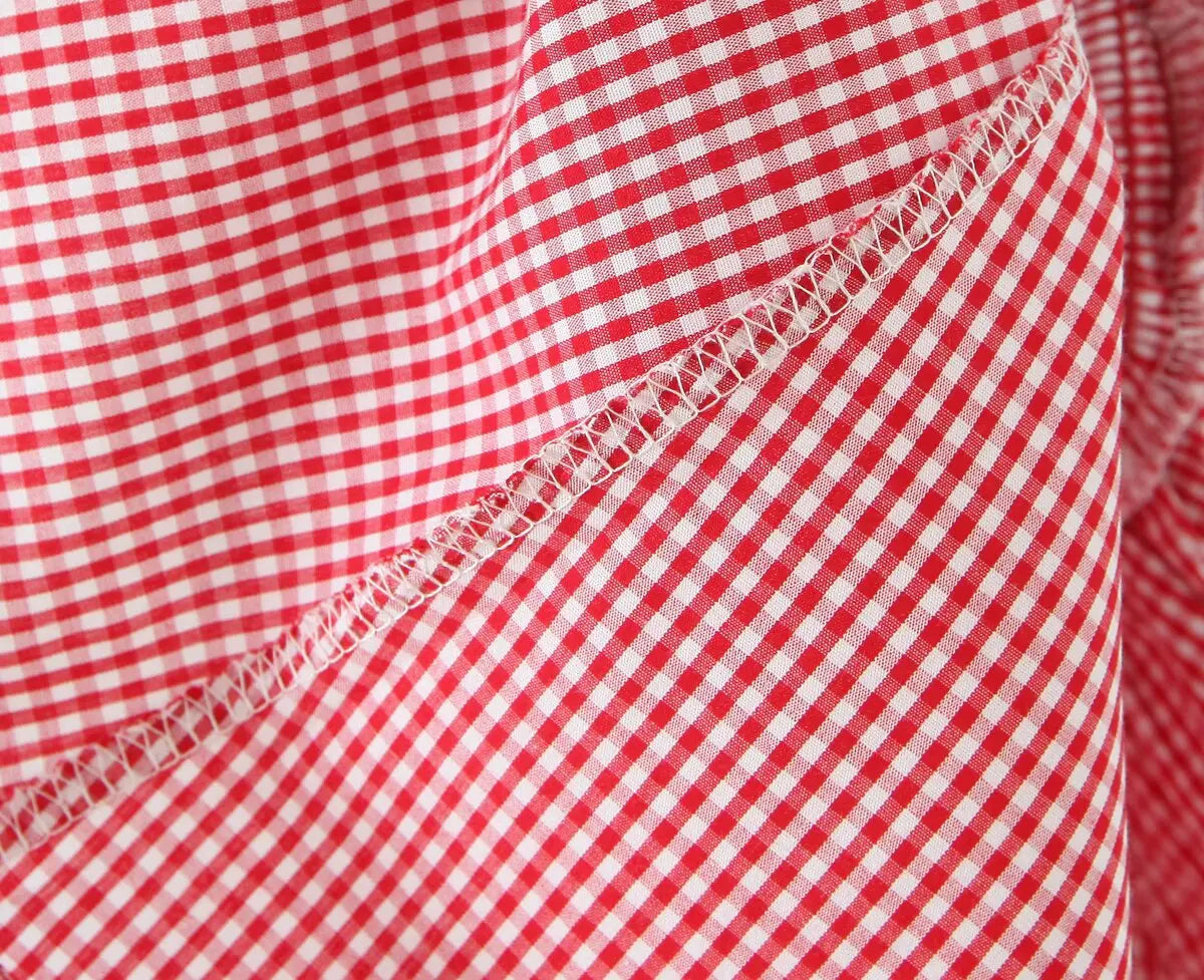 Fashionable Short Red Plaid Dress Women Sexy Backless A-line Mini Summer Halter Dress Vacation Robe 2026