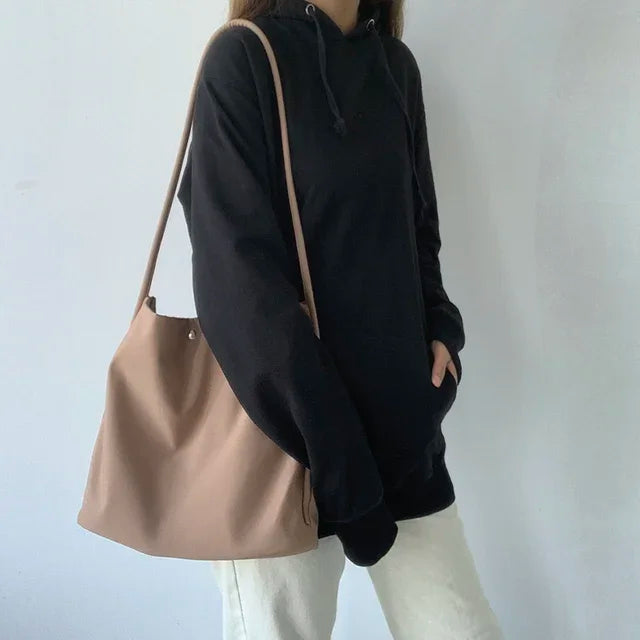 Simple Solid Sweet Canvas Women Shoulder Bags Students Fashion Casual Streetwear Crossbody Bag All Match Y2k Aesthetic Handbags