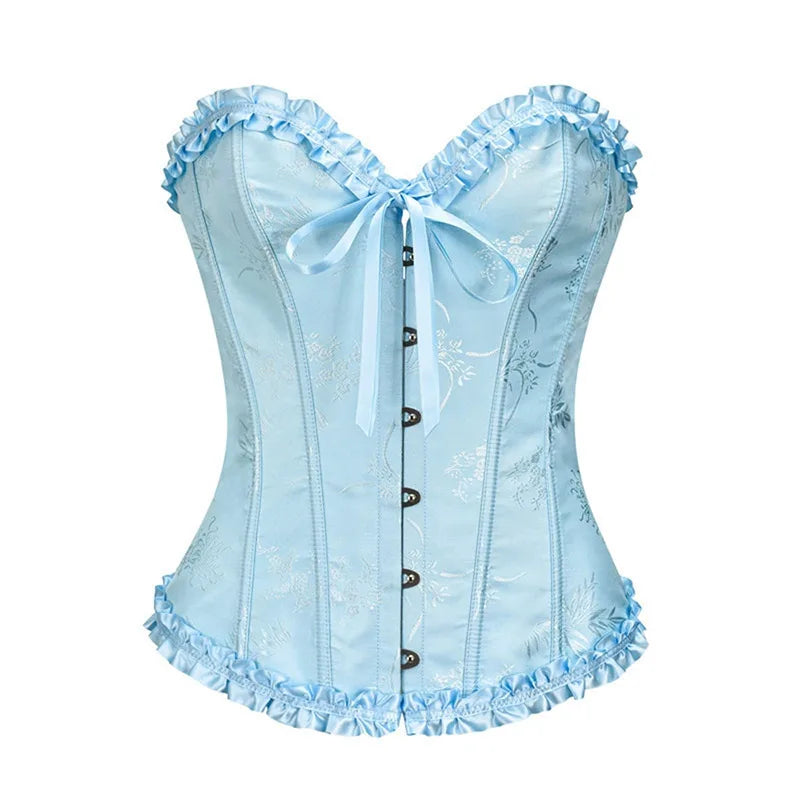 Strap Lace Strapless Shapewear Top Vest Fishbone Shaping Women Corset Waistcoat Retro Slim Fit Waist Cinching Tank Blouse Summer
