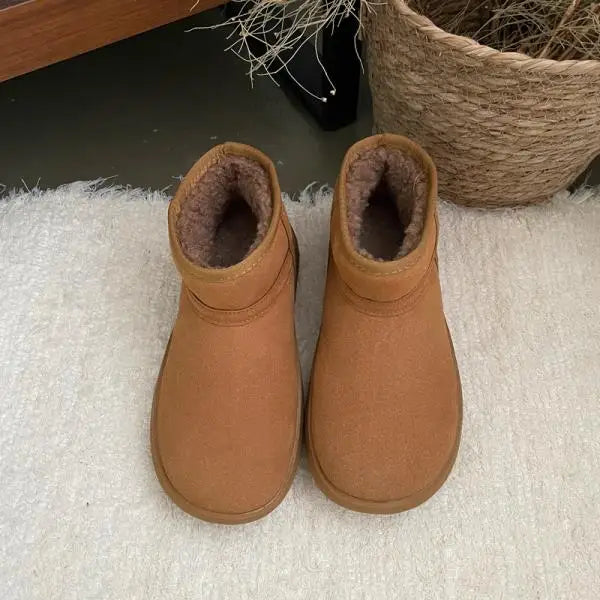 Winter Boots Lady Boots-Women Australia Female Shoes Snow Lolita Leather Shearling Fur Women's Leather Boots Winter Footwea