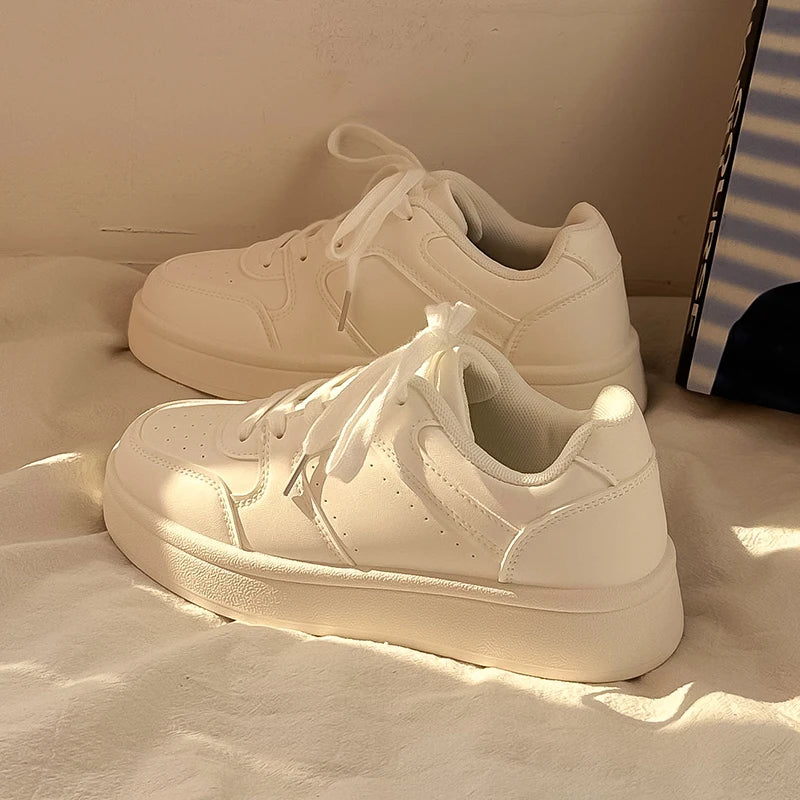 Round Toe Casual Woman Shoe Wedge Basket 2024 All-Match Autumn Clogs Platform Sports Small New Fall Creepers Leisure Women Shoes